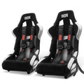 Universal Racing Bucket Seats W/ 4 Point 3" Belt Harness Black
