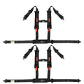 Universal 4 Point Racing Seat Belt Harness 2" Strap Buckle Black