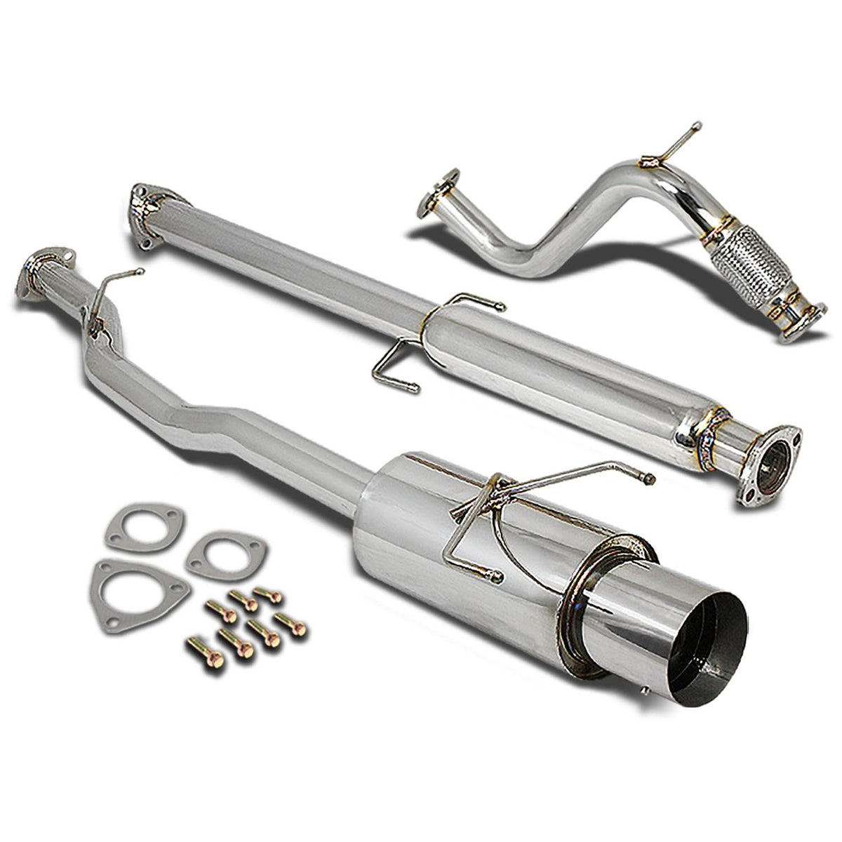 94-97 Honda Accord Single Tip Catback Exhaust - Stainless Steel