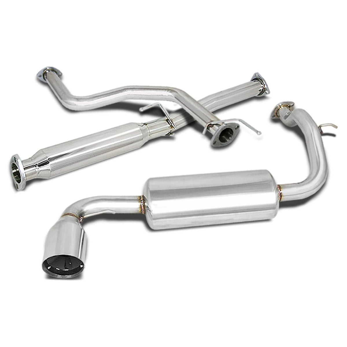 88-91 Honda Civic Single Tip Catback Exhaust Stainless Steel