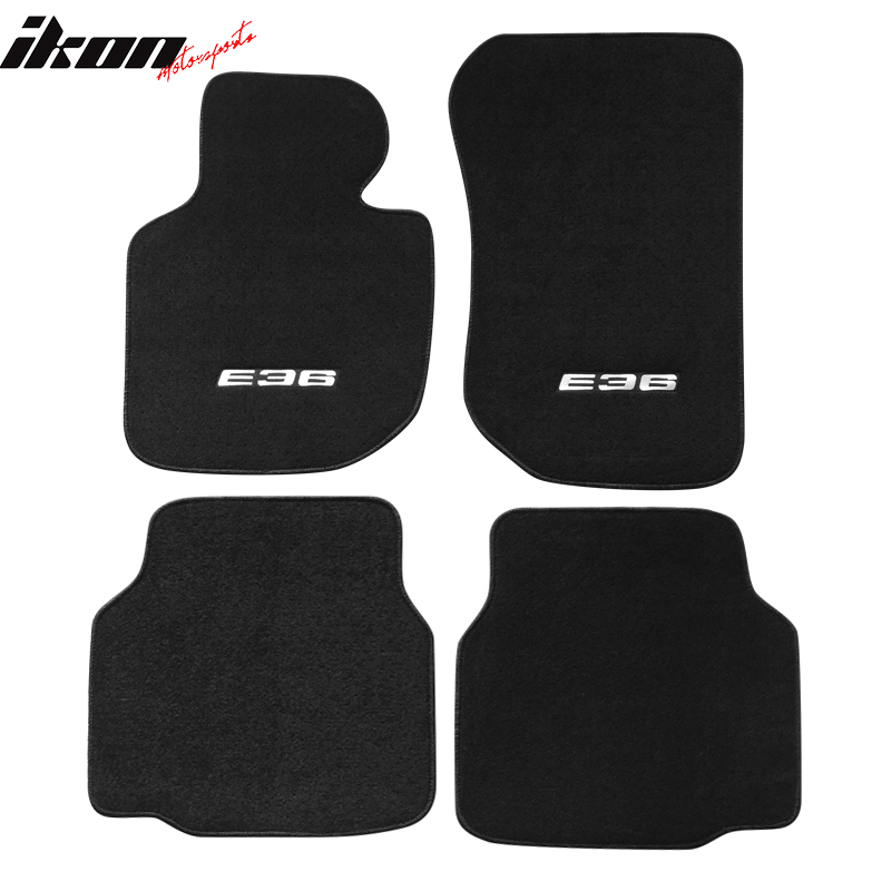 Car Floor Mat for 1992-1998 BMW E36 3 Series Black Carpet 4PC Nylon