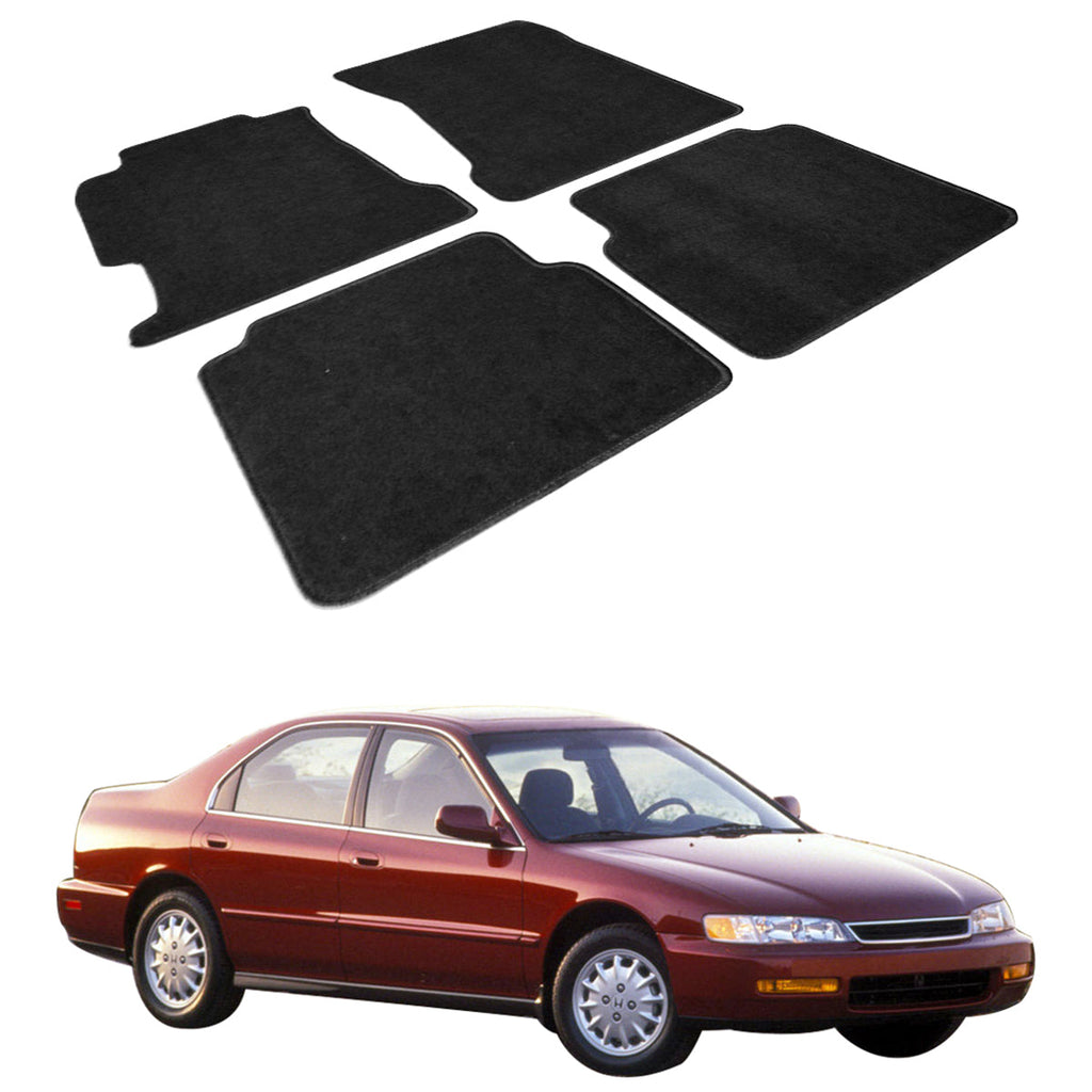 Car Floor Mat for 1994-1997 Honda Accord Black Carpet 4PC Nylon