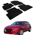 Car Floor Mat for 2014-2018 Mazda 3 Black Carpet 4PC Nylon
