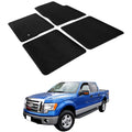 Car Floor Mat for 2009-2014 Ford F-150 Crew Cab Black Carpet 4PC Nylon