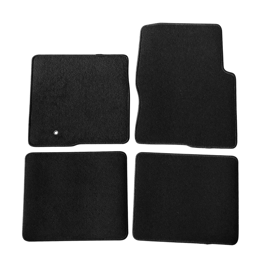 Car Floor Mat for 2009-2014 Ford F-150 Crew Cab Black Carpet 4PC Nylon