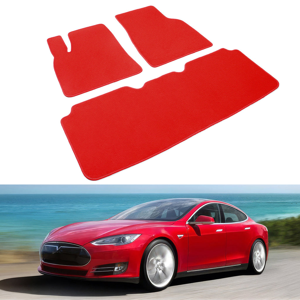 2012-2019 Tesla Model S Latex Floor Mats All Weather Carpet Black
