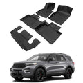 2020-2025 Ford Explorer 6 Seats 3D Floor Mats Heavy Duty Carpets TPE