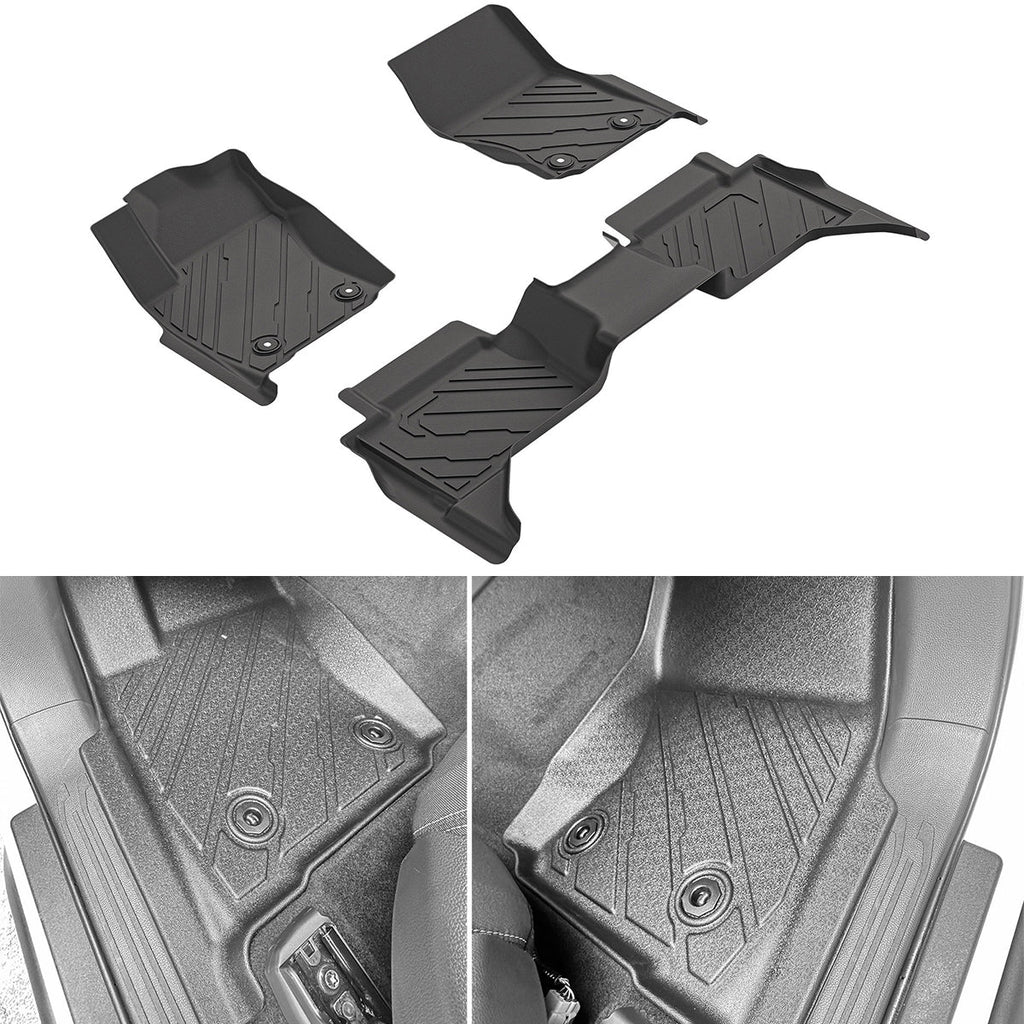 2024-2025 Toyota Tacoma Crew Cab 3D Floor Mats All Weather Carpets TPE