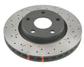 DBA Front Drilled/Slotted T3 4000 Series Non-Directional Brake Rotor w/Black Hub Jeep Wrangler JK 2007-2018