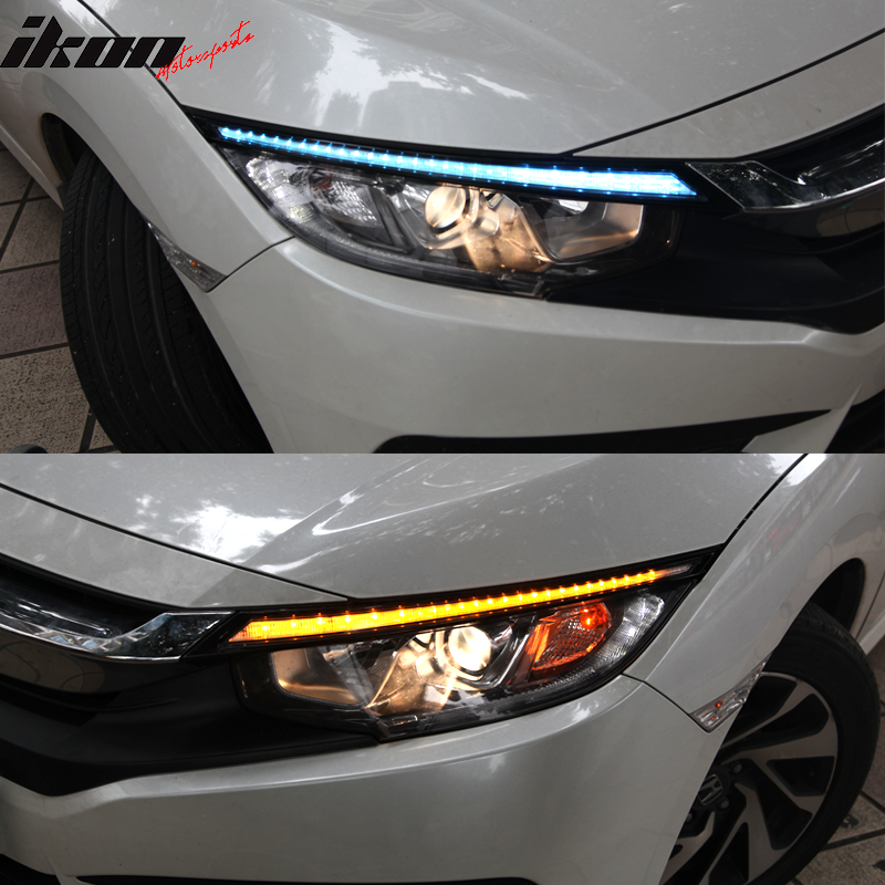 Fits 16-20 Honda Civic 10th Gen Eyebrow Light 3 Colors Running Light
