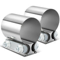 2.25" Stainless Steel Exhaust Band Clamp Set - 2 Piece Butt Joint