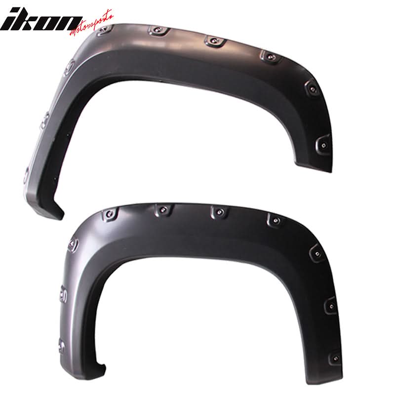2007-2013 GMC Sierra 1500 6.7 8.2Ft Long Bed Black Fender Flare PP 4PC