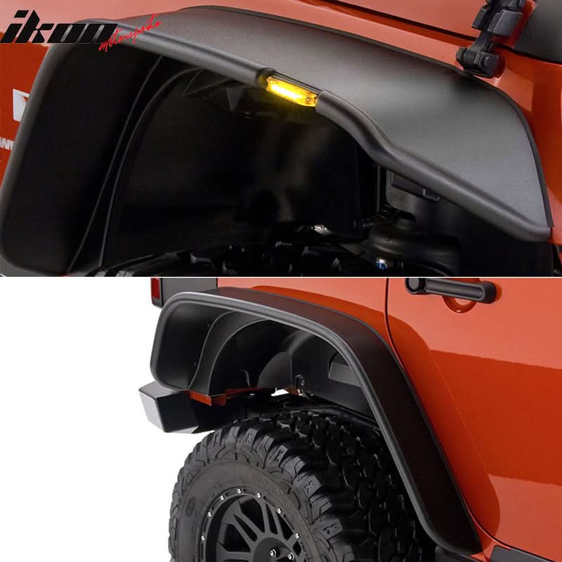 2007-2017 Jeep Wrangler JK 2 4DR Fender Flares w/ Side Marker Lights