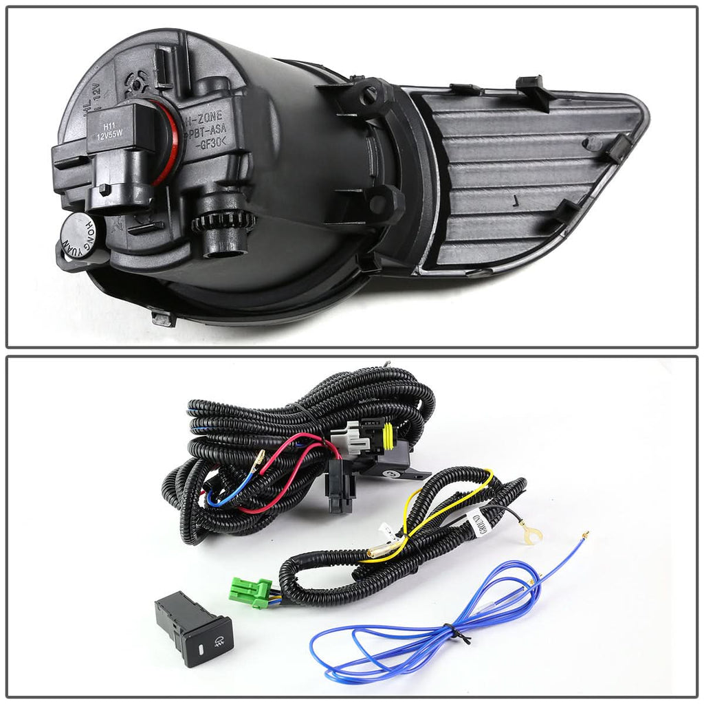 2011-2017 Toyota Sienna Fog Lights with Switch & Bezel - Chrome/Clear