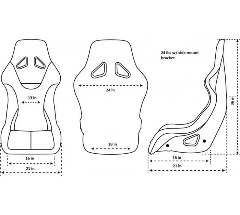 NRG FRP Ultra Edition Bucket Seat Large Blue