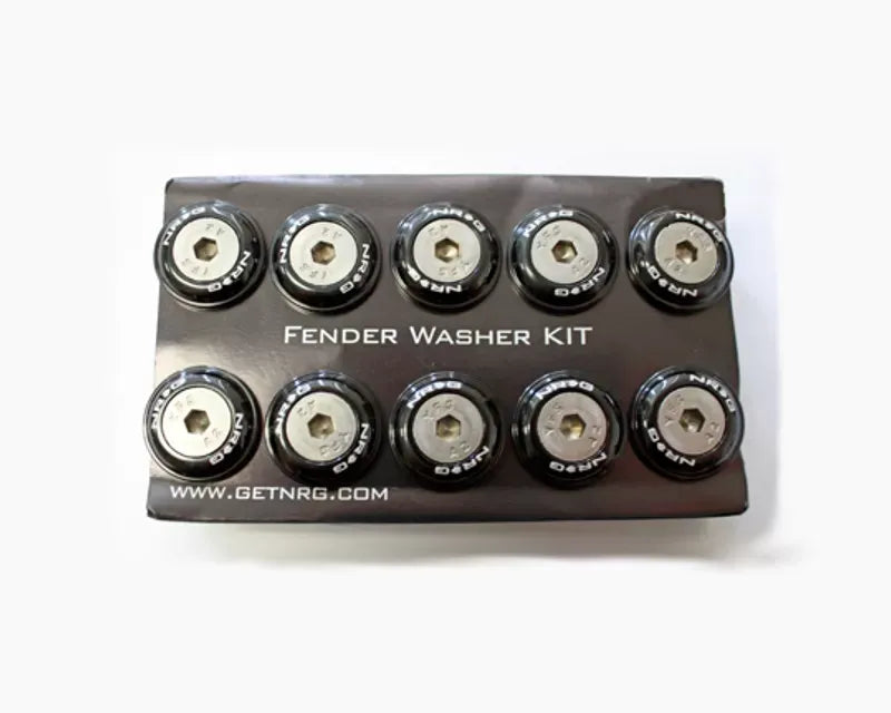 NRG Black Fender Washer Kit with Rivets for Plastic Universal