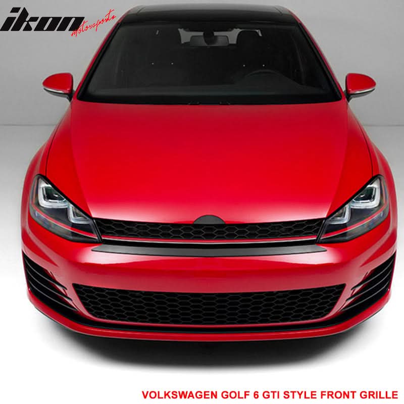 2015-2016 VW Golf MK7 GTI Style Black W/ Red Trim Front Grille ABS