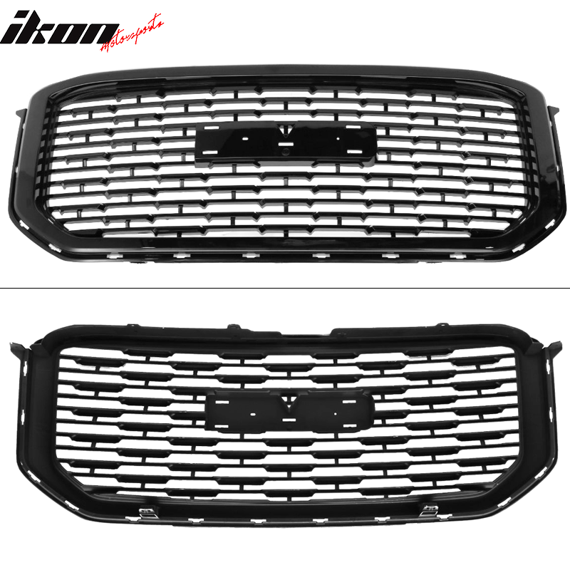 2015-2020 GMC Yukon Denali Style Black Front Bumper Upper Grille ABS