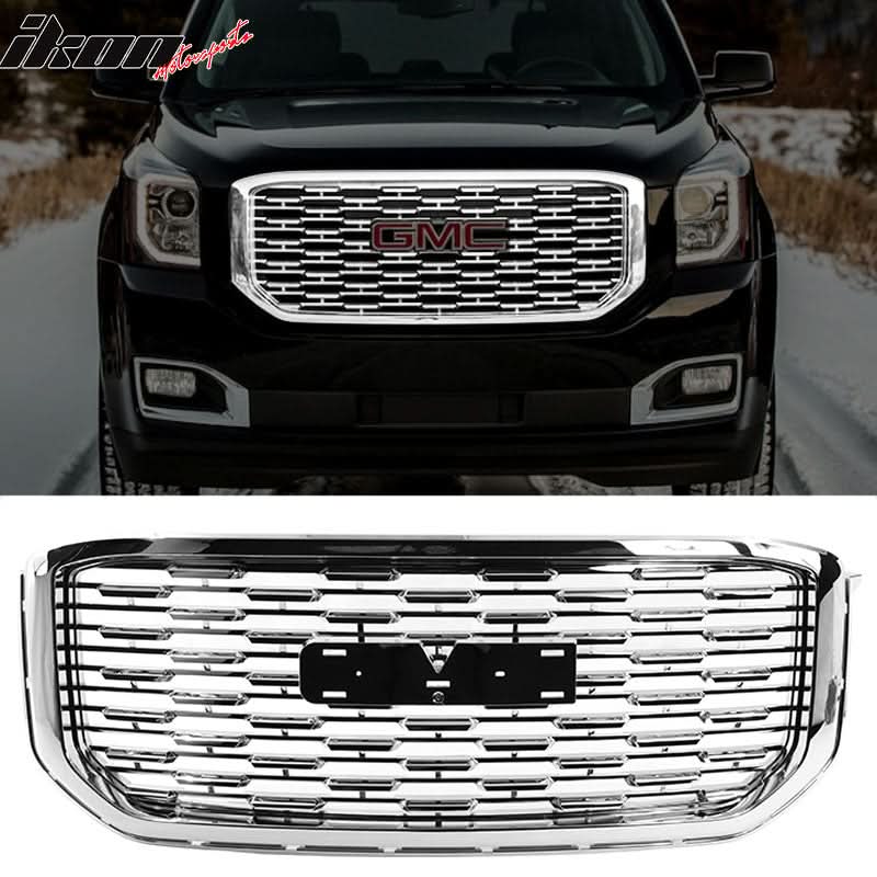 2015-2020 GMC Yukon Denali Style Chrome Front Bumper Upper Grille ABS
