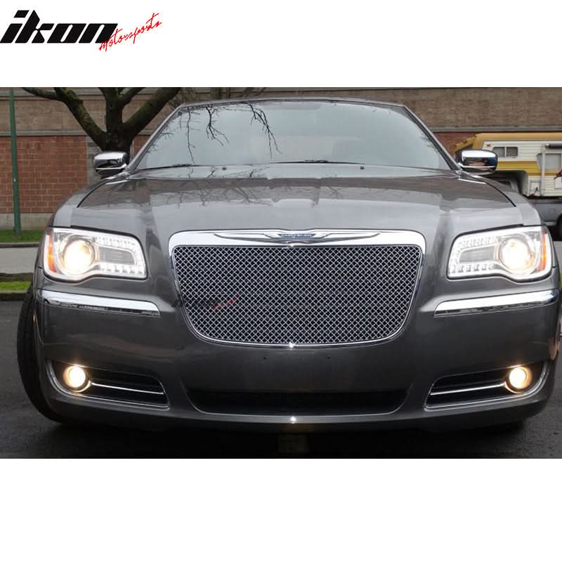 2011-2014 Chrysler 300 300C B Style Chrome Front Mesh Grille ABS