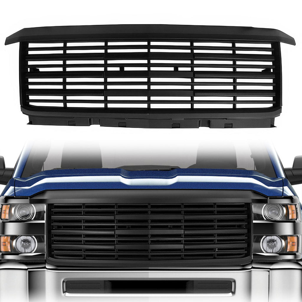 2015-2019 Chevy Silverado 2500 2500HD 3500 3500HD Black Grille Hood