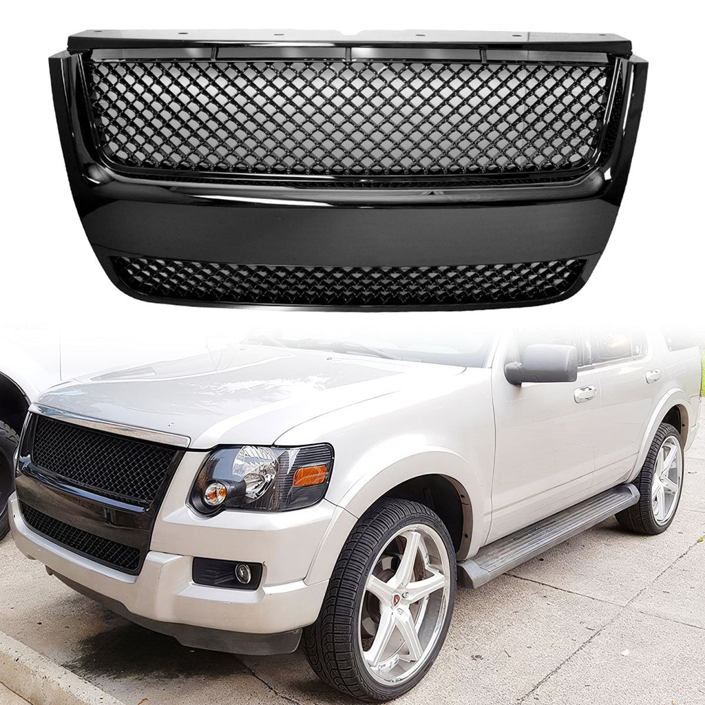 2007-2010 Ford Explorer Sport Trac Front Bumper Hood Grille Grill ABS