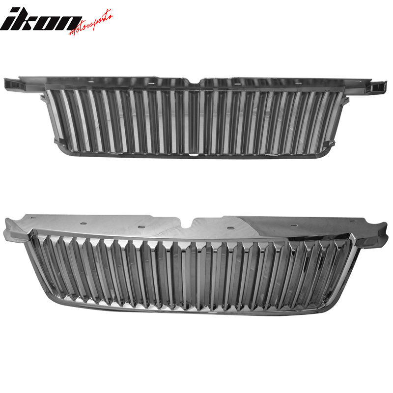 Fits 06-10 Ford Explorer Vertical Chrome Front Bumper Grille ABS