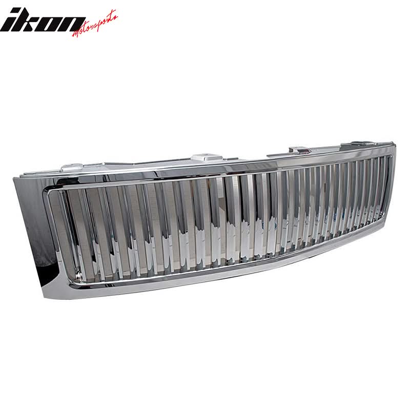 2007-2013 Chevy Silverado 1500 Front Vertical Hood Grille Chrome ABS