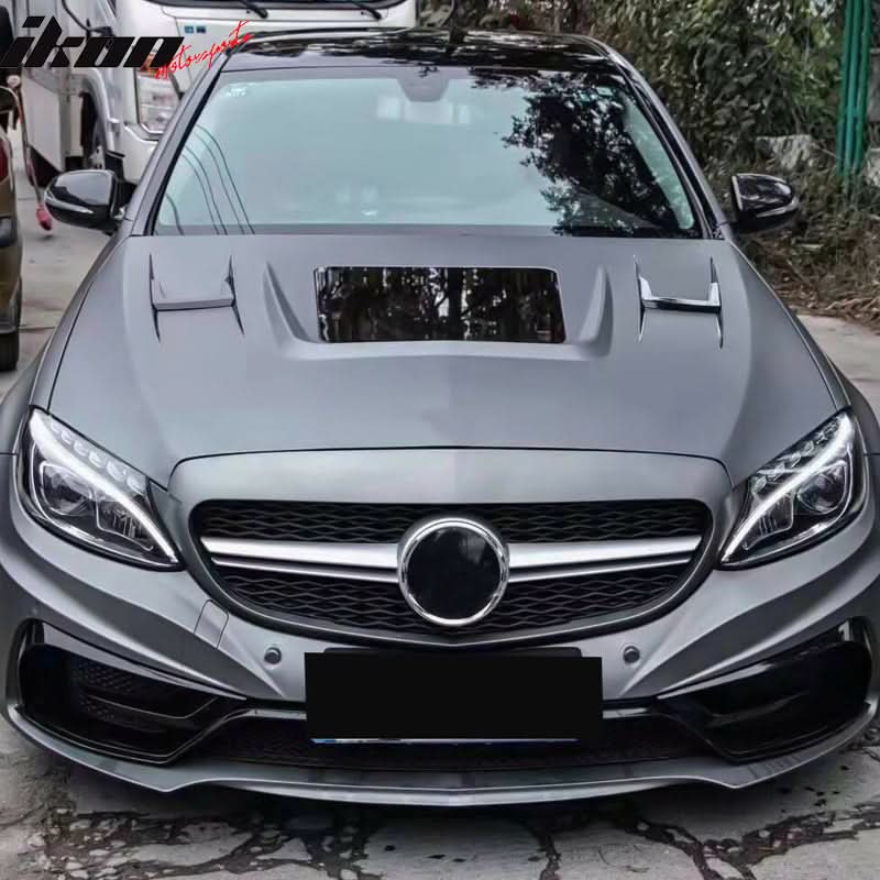 2015-2020 Mercedes Benz W205 Transparent Vented Car Hood Iron