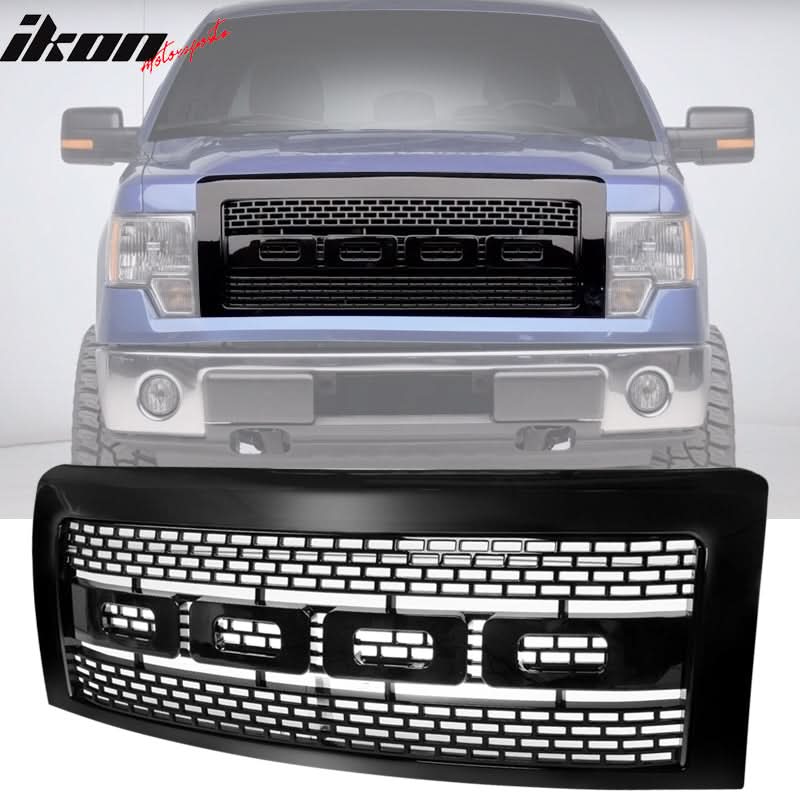 2009-2014 Ford F150 R Front Bumper Hood Grille Mesh Hood Guard ABS