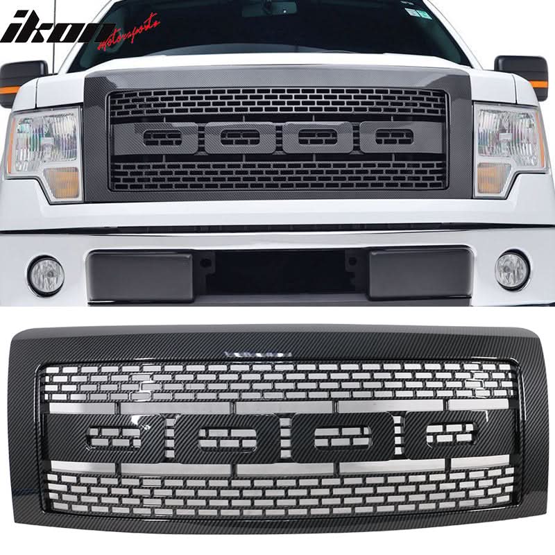 2009-2014 Ford F150 R Front Bumper Hood Grille Mesh Hood Guard ABS