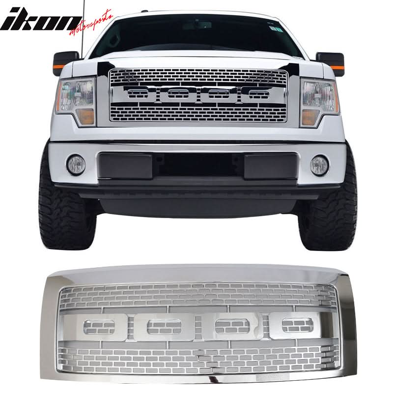 2009-2014 Ford F150 R Front Bumper Hood Grille Mesh Hood Guard ABS