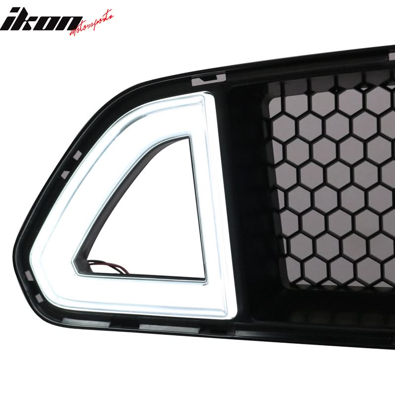 2015-2017 Ford Mustang Front Hood Grille White DRL LED w/ Turn Signal