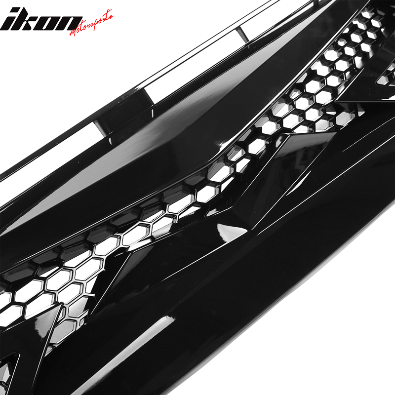 2016-2021 Honda Civic IKON Style Gloss Black Front Bumper Grille ABS