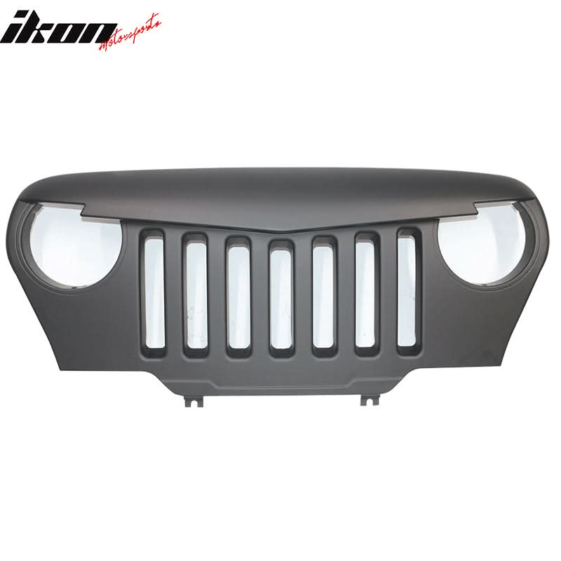 1997-2006 Jeep Wrangler TJ V1 Black Angry Bird Front Hood Grille ABS