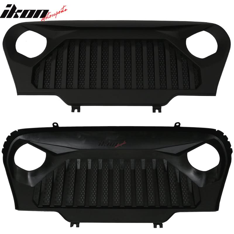 1997-2006 Jeep Wrangler TJ V2 Topfire Monster Hood Matte Mesh Grill