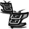 15-18 Chevrolet Suburban/Tahoe 3D LED Projector Headlights Black