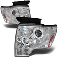 09-14 Ford F-150 LED Halo Projector Headlights Chrome Housing