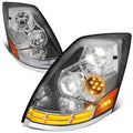 03-17 Volvo VN VNL VNM VNX LED Switchback Headlights Chrome