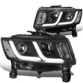 14-16 Jeep Grand Cherokee Projector Headlights Black Housing Clear