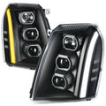 07-14 Cadillac Escalade Projector Headlights Black Housing Clear Corner