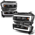 2019-2022 Chevrolet Silverado 1500 LED DRL Quad Projector Headlights