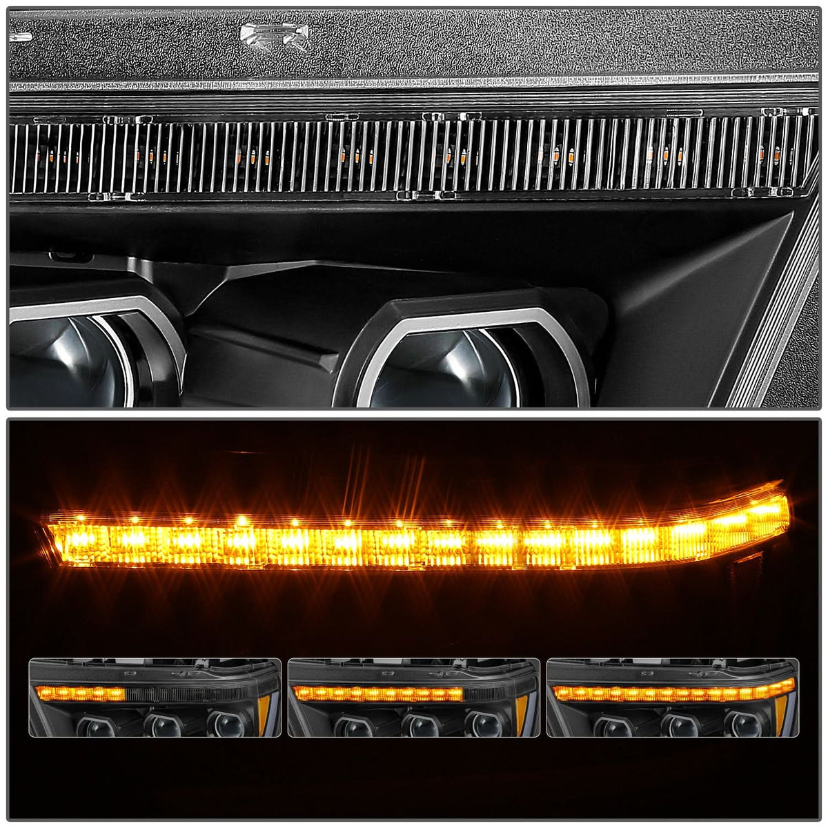 2019-2024 RAM 1500 OE Style Headlights - Black Housing Amber Corner