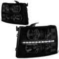 2007-2014 Chevrolet Silverado LED Reflector Headlights - Black/Clear/Smoke