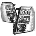 2007-2014 Cadillac Escalade Chrome Housing Clear Corner Headlights