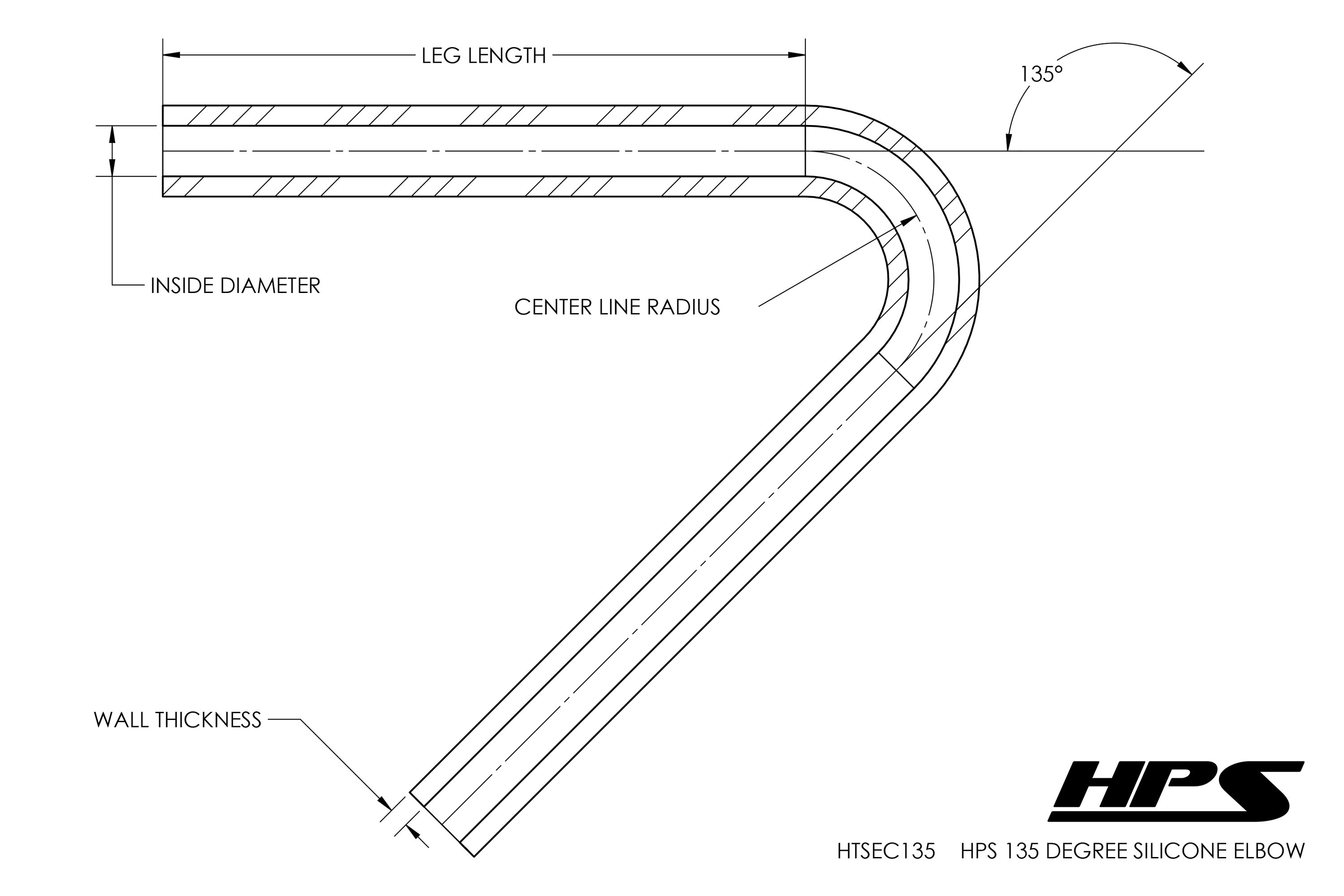 HPS Performance Products HPS 3-1/4" Silicone 135 Degree Elbow Coupler Hose, High Temp 4-ply Reinforced (83mm ID)