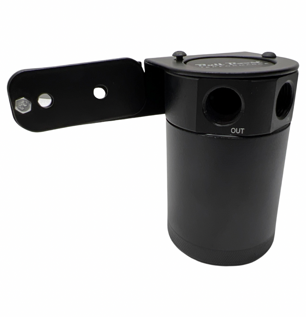 Adjustable Billet Baffled Oil Catch Can Reservoir Tank Racing 2-Port V2 Bracket
