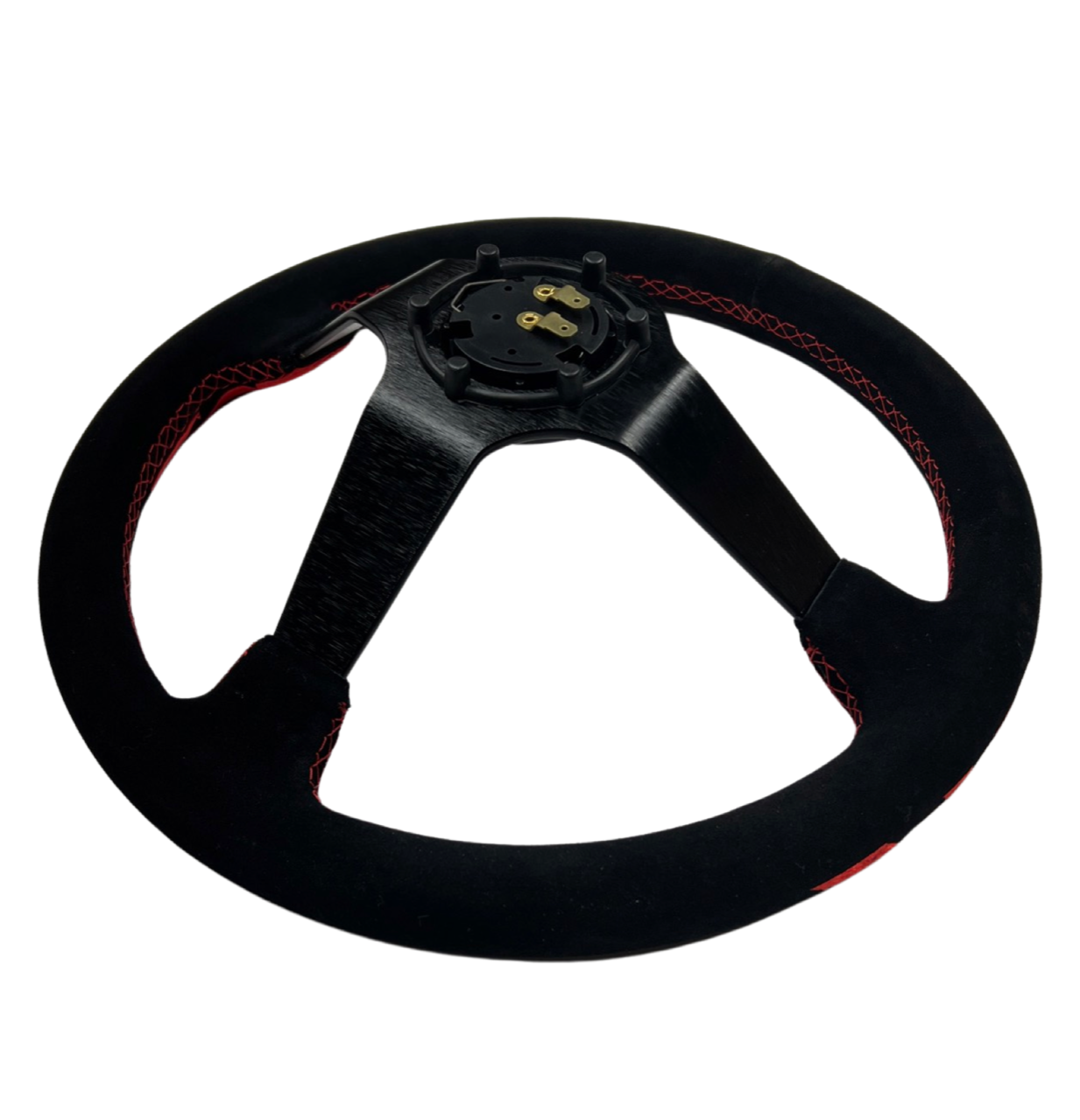 Rising Sun Infiniti G35 G37 Suede 3"Deep Dish Steering Wheel + Quick Release Short Hub Adapter