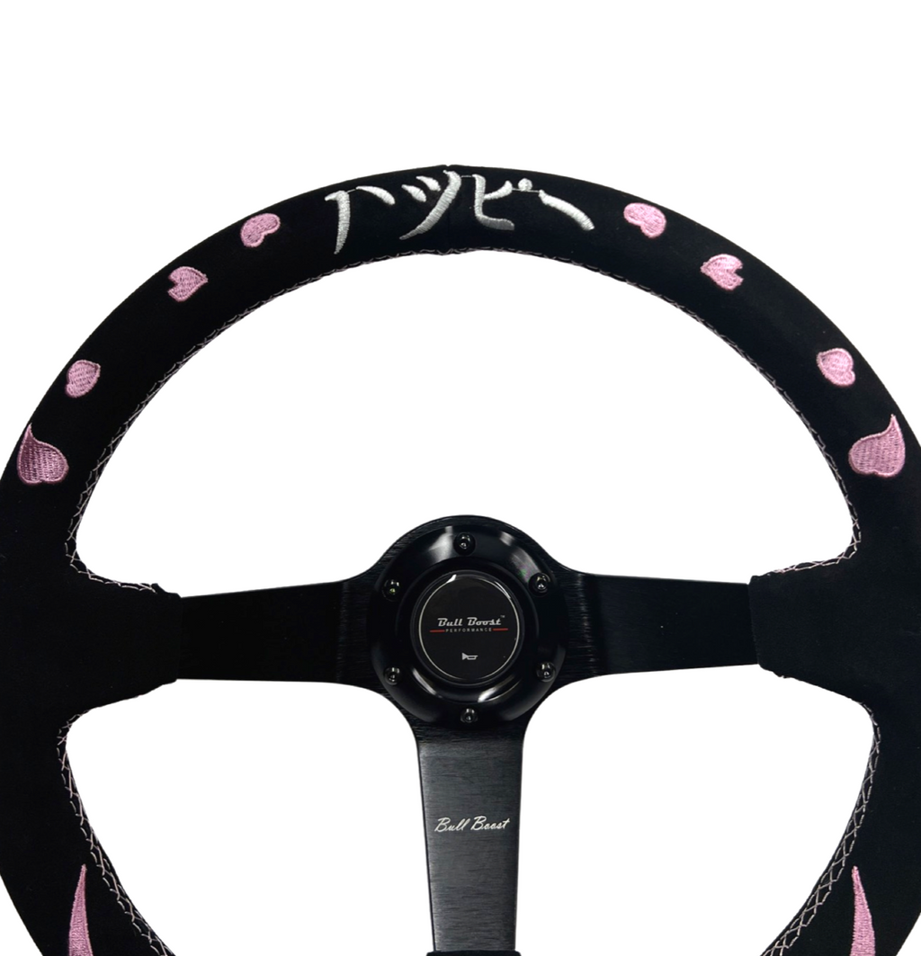 Street Bliss Heart 350mm Steering Wheel + Short Hub Adapter Kit For Mustang Focus Fiesta Mazda