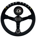 Deadboyz Suede Steering Wheel + Short Hub Adapter Kit For 02-07 Impreza WRX STI Legacy Eclipse Lancer Galant 3000GT
